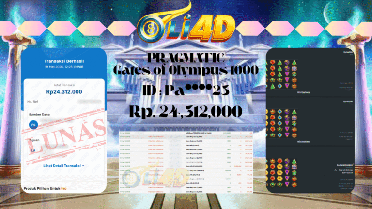 BUKTI JACKPOT KEMENANGAN Rp.24,312,000 SITUS OLI4D