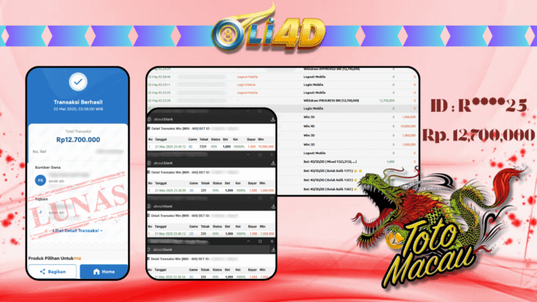 BUKTI JACKPOT KEMENANGAN Rp.12,700,000 SITUS OLI4D