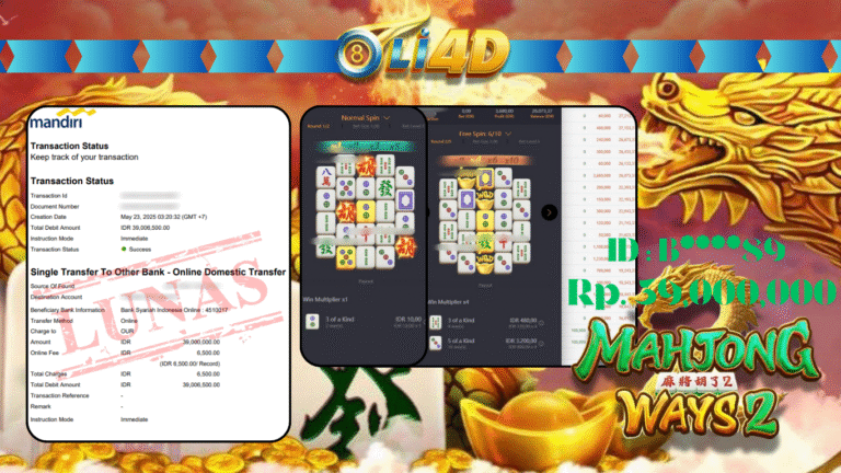 BUKTI JACKPOT KEMENANGAN Rp.39,000,000 SITUS OLI4D