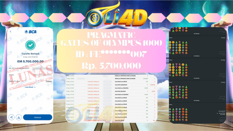 BUKTI JACKPOT KEMENANGAN Rp.5,700,000 SITUS OLI4D